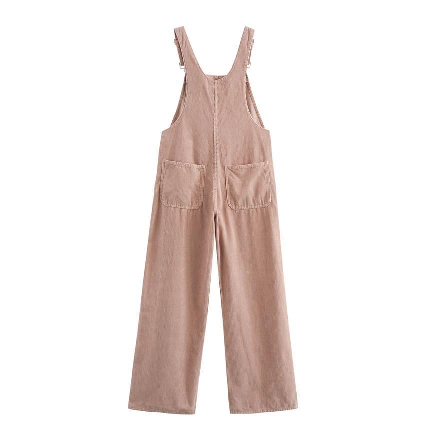 Plain Corduroy Wide Leg Dungaree Product Image