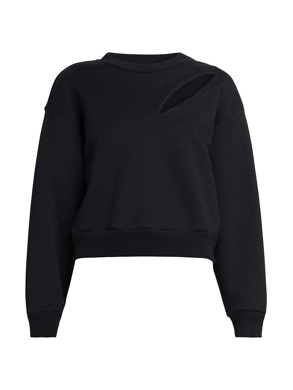 Womens Cotton Slash Crewneck Sweatshirt Product Image