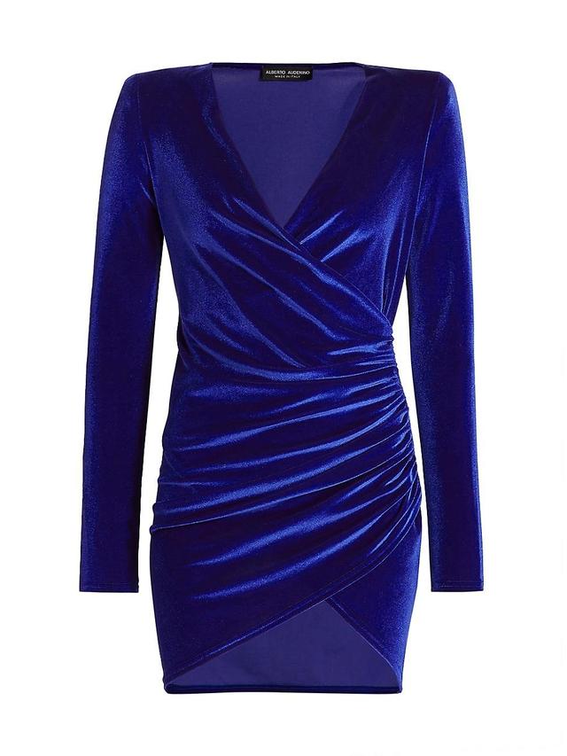 Womens Fance Velvet Ruched Minidress Product Image