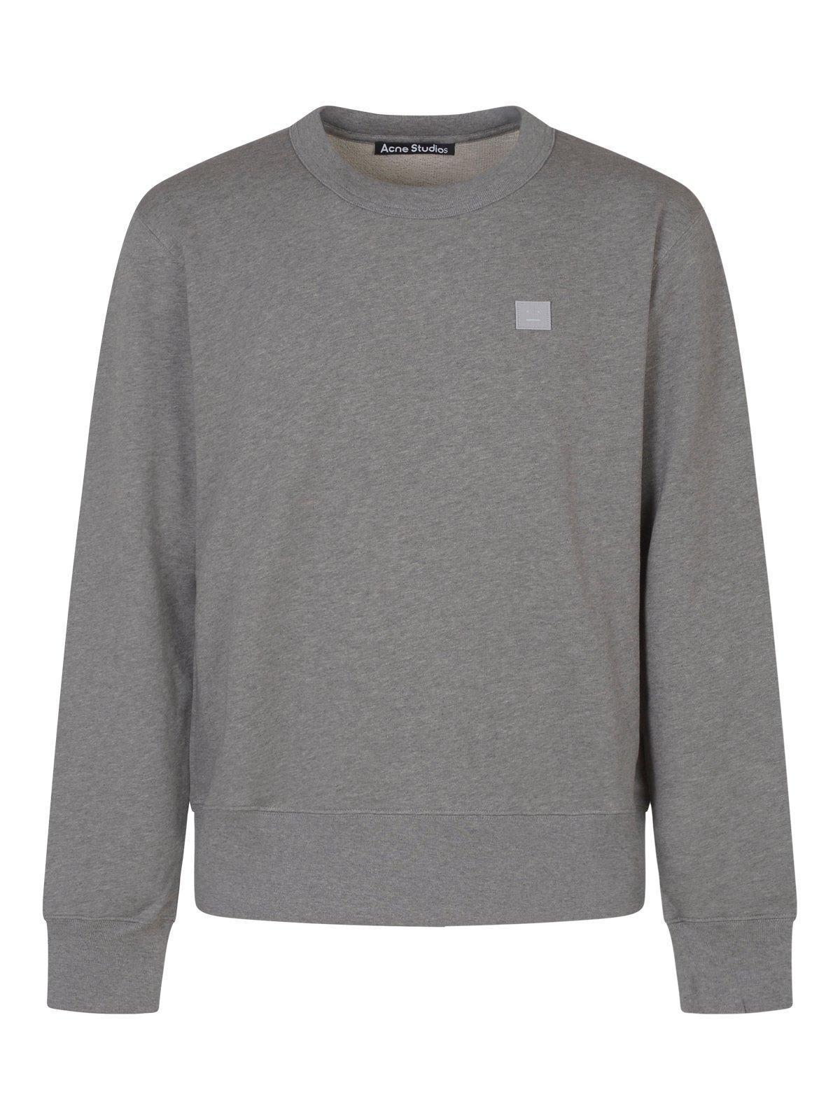 Face Logo Patch Crewneck Sweatshirt In Grey Product Image