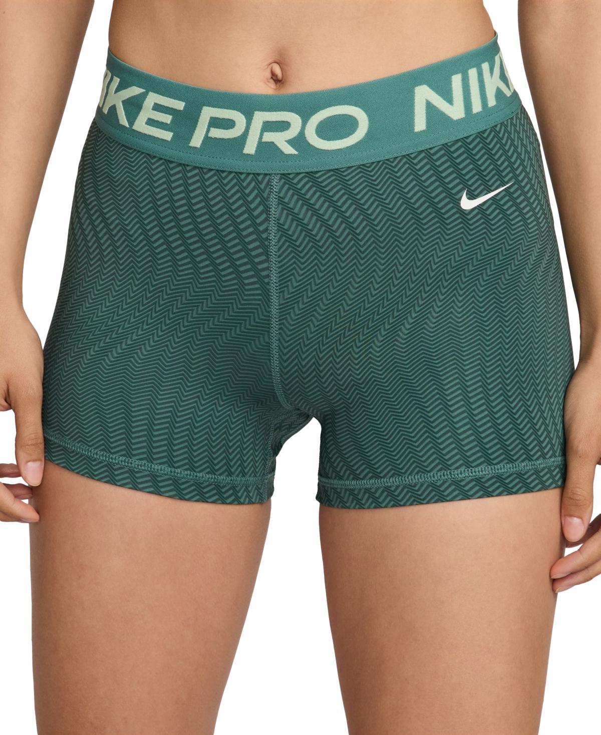 Nike Womens Pro Dri-fit Mid-Rise 3 Printed Shorts - Anthracite Product Image