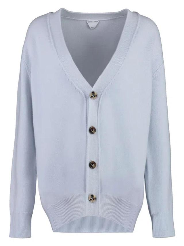 Women's Cashmere Cardigan In Light Blue Product Image