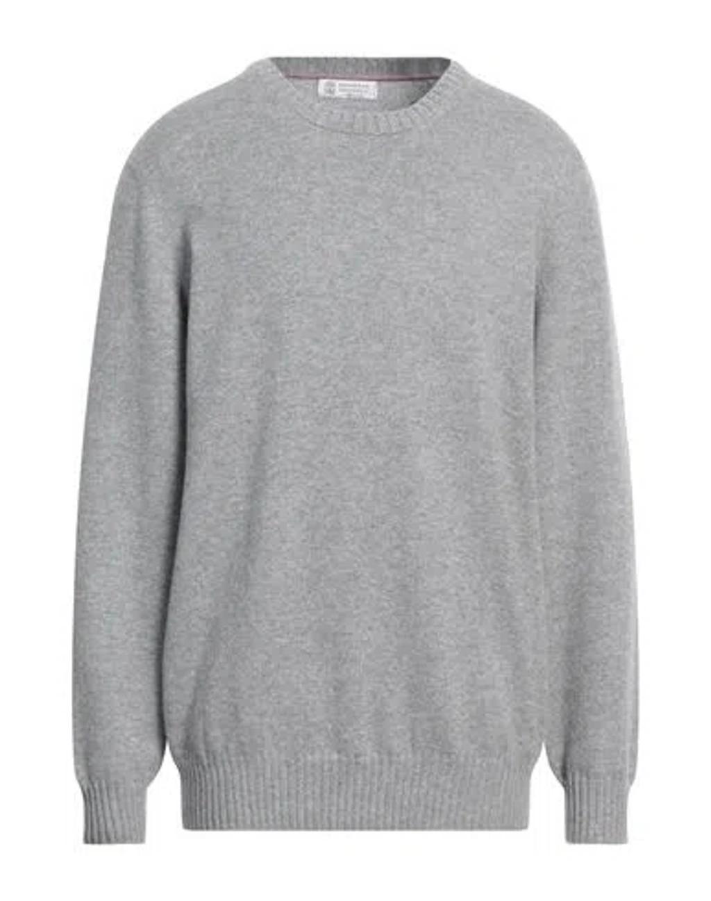 BRUNELLO CUCINELLI Man Sweater Grey Size 46 Cashmere Product Image