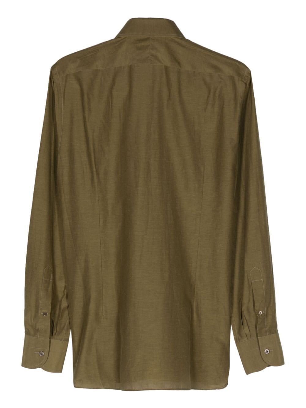 Silk Shirt In Green Product Image