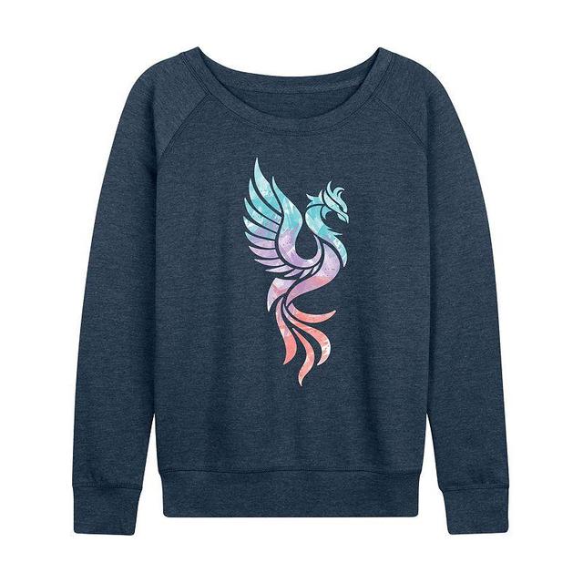 Womens Watercolor Phoenix Lightweight French Terry Sweatshirt Heather Grey Product Image