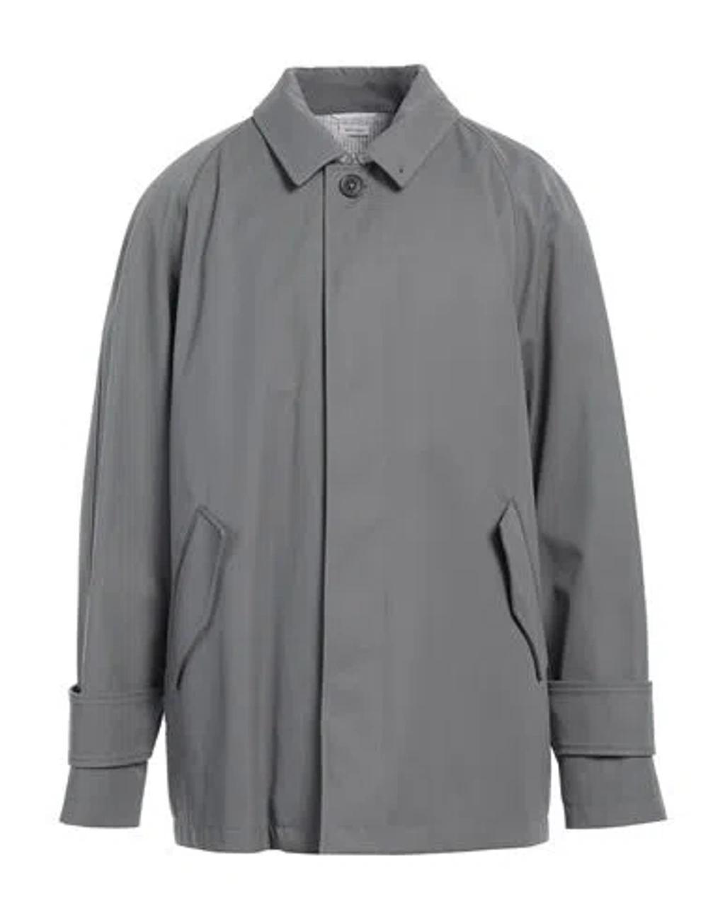 THOM BROWNE Man Overcoat & Trench Coat Grey Size 3 Polyester, Cotton, Polyurethane Product Image