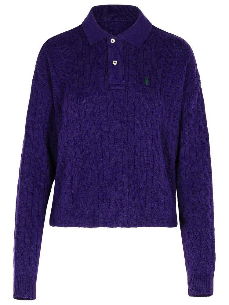 POLO RALPH LAUREN Pony Embroidered Cable In Violett Product Image