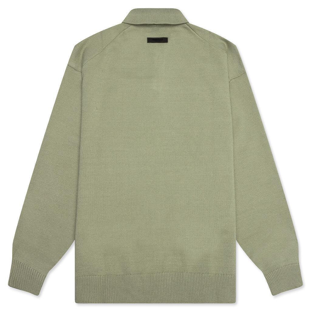 Essentials Knit L/S Polo - Seafoam Male Product Image