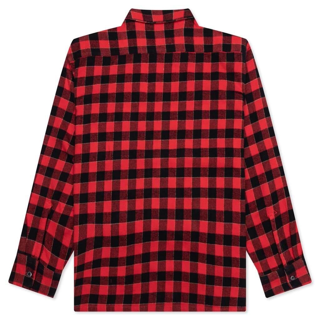 6 Pocket Flannel Shirt - Red/Black Male Product Image