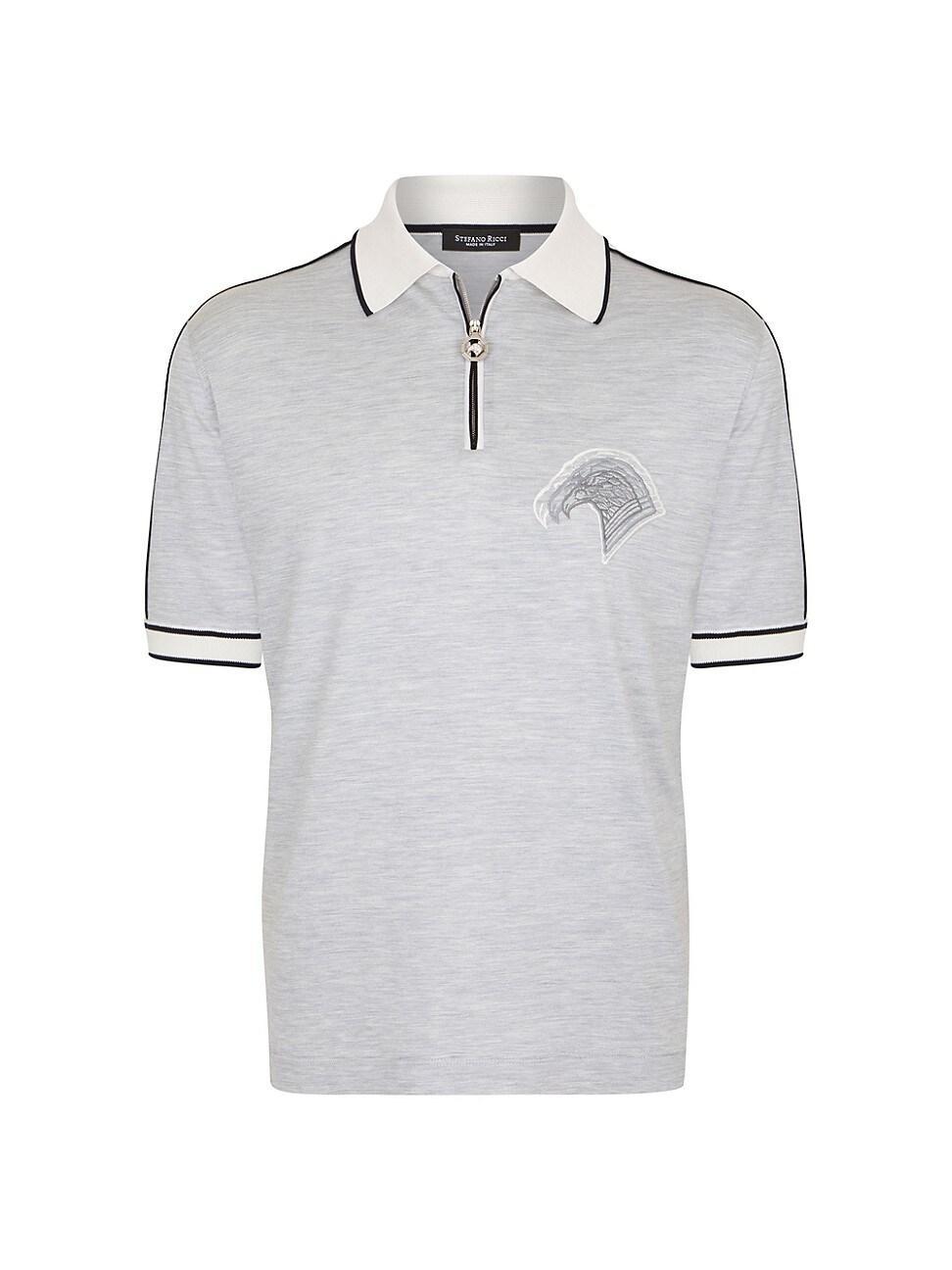 Mens Zip Polo T-Shirt Product Image