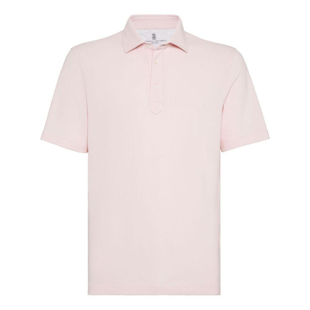 Men's Cotton Piquet Polo Shirt In Pink Product Image