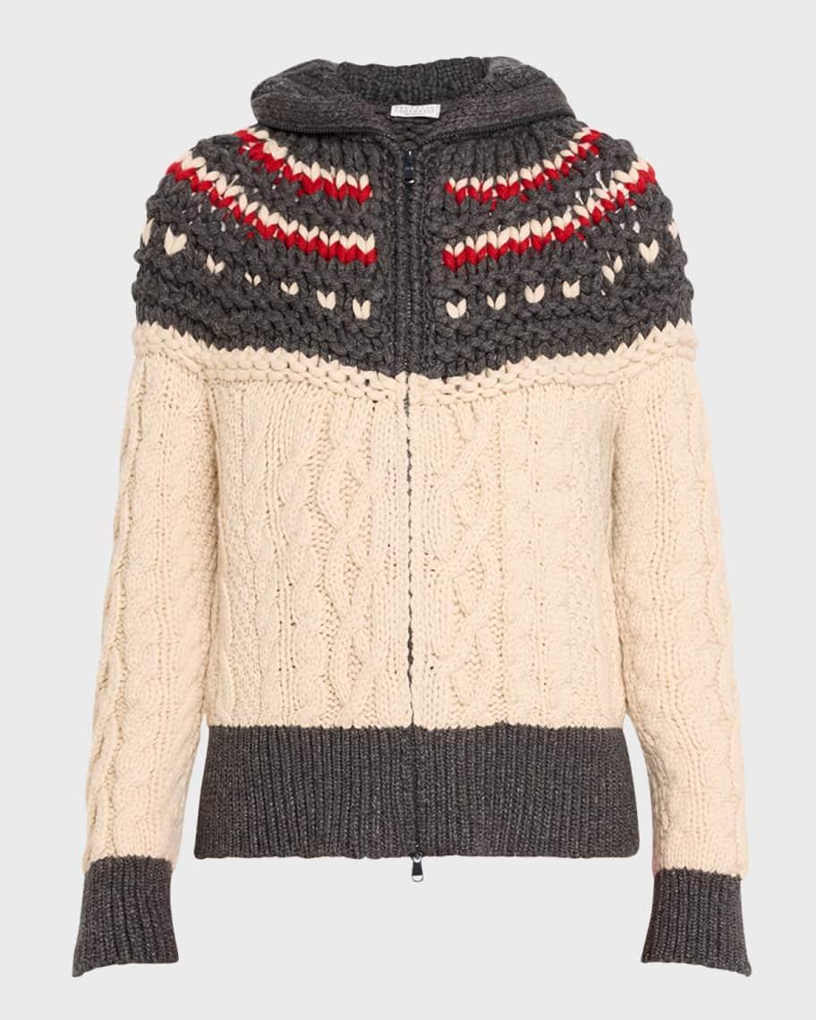 High Mountain Fairisle Cashmere Zip-Up Cardigan Product Image