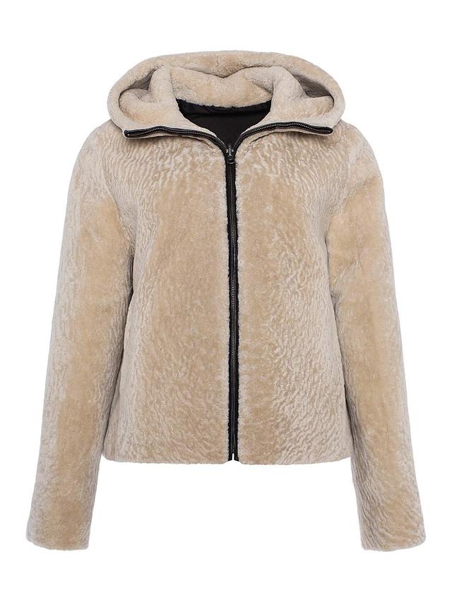 Womens Shearling Lamb Parka Reversible to Taffeta Product Image