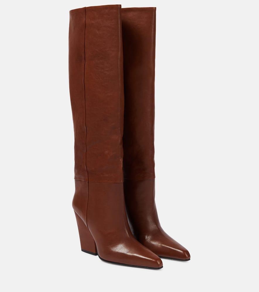 PARIS TEXAS Jane Leather Knee-high Boots In Mocha Product Image