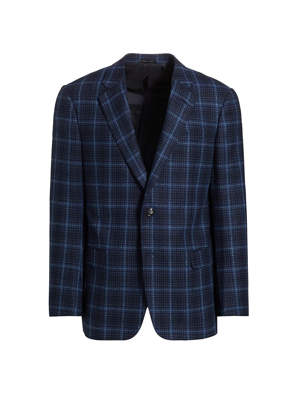 Men's Large Plaid Wool Suit Product Image