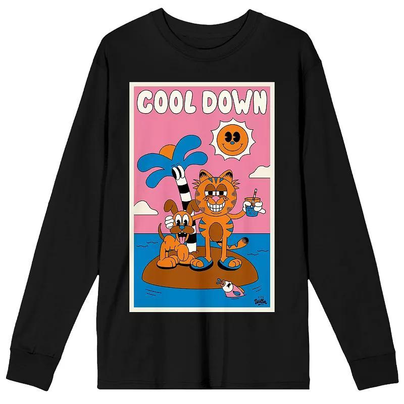 Mens Garfield Cool Down Long Sleeve Tee Product Image