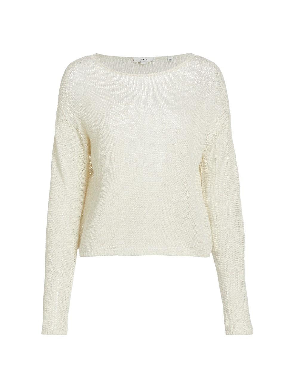 Womens Long-Sleeve Linen Sweater product image