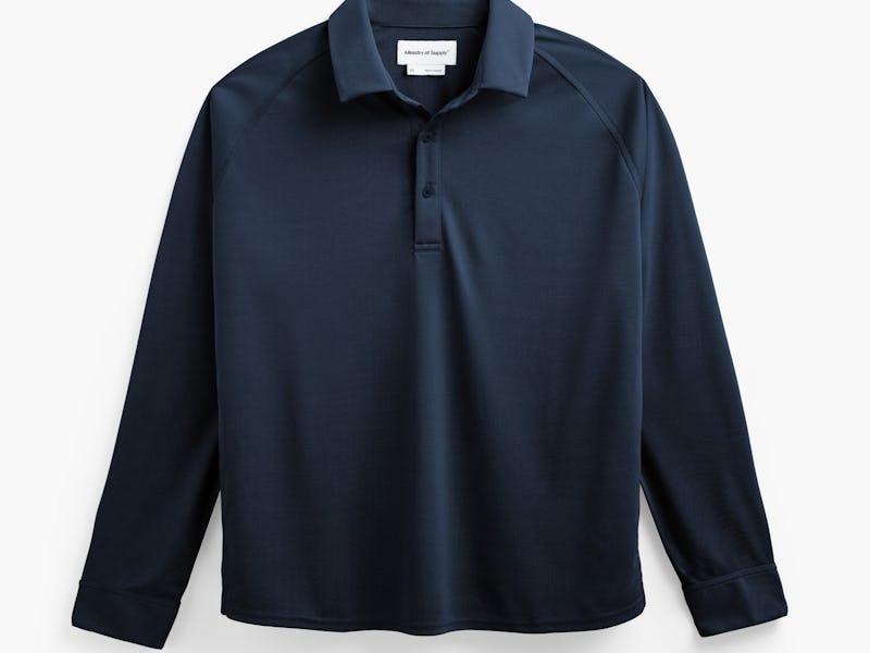 Navy Men's Apollo Raglan Long Sleeve Polo Product Image