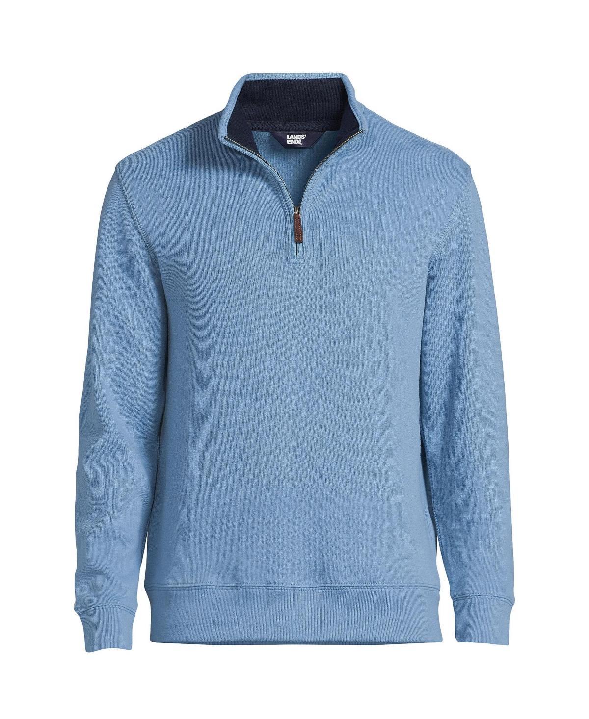 Mens Lands End Bedford Regular-Fit Ribbed Quarter-Zip Pullover Sweater Product Image