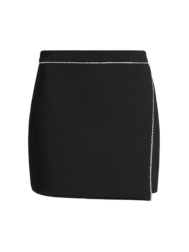 Womens Embellished Scuba Miniskirt Product Image