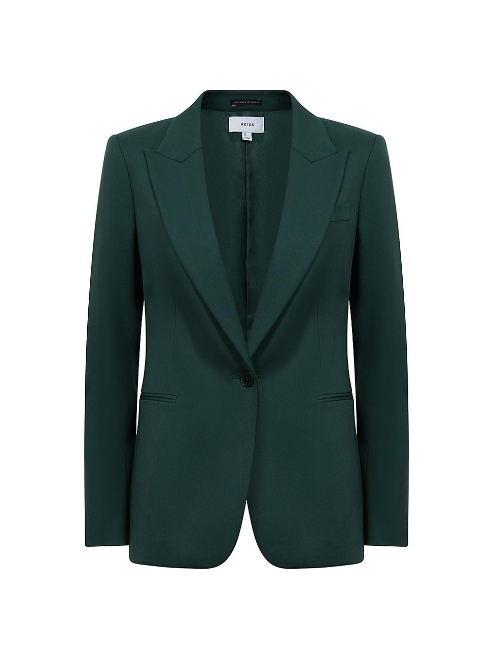 Womens Jade Wool-Blend Tuxedo Jacket Product Image