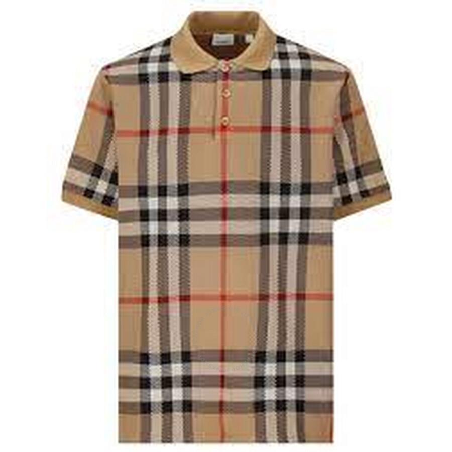 Vintage Check Short-sleeved Polo Shirt In Beige Product Image