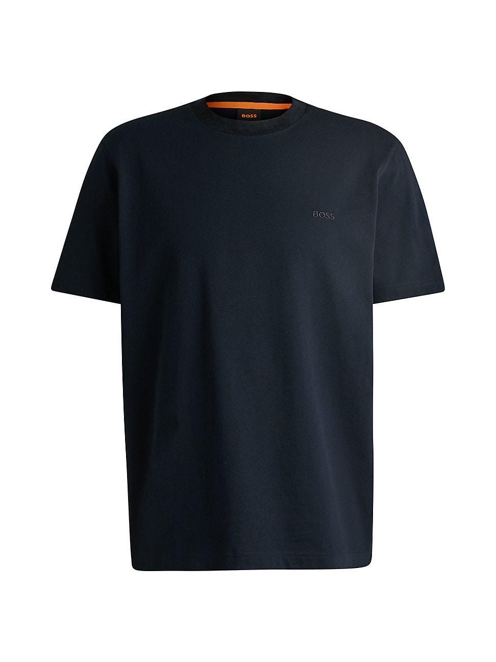 Boss By  Men's Logo Detail T-shirt In Dark Blue Product Image