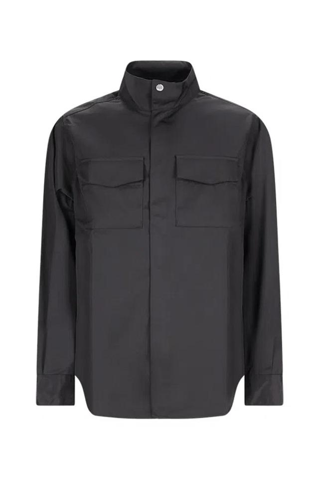 AMI ALEXANDRE MATTIUSSI High-collar Shirt In Black Product Image