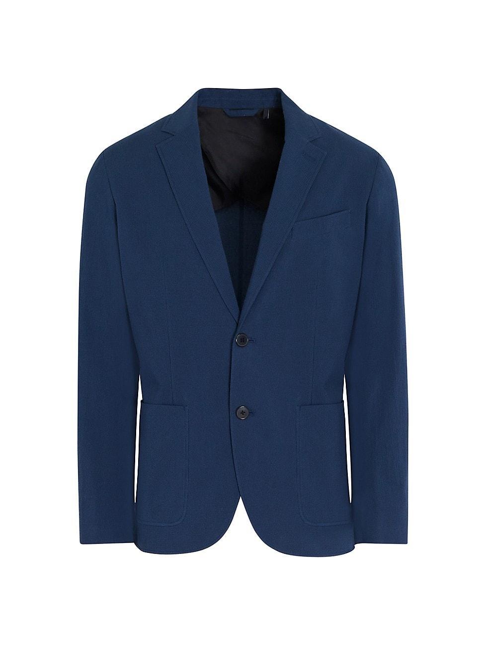 Mens Seersucker Stretch-Cotton Two-Button Blazer Product Image