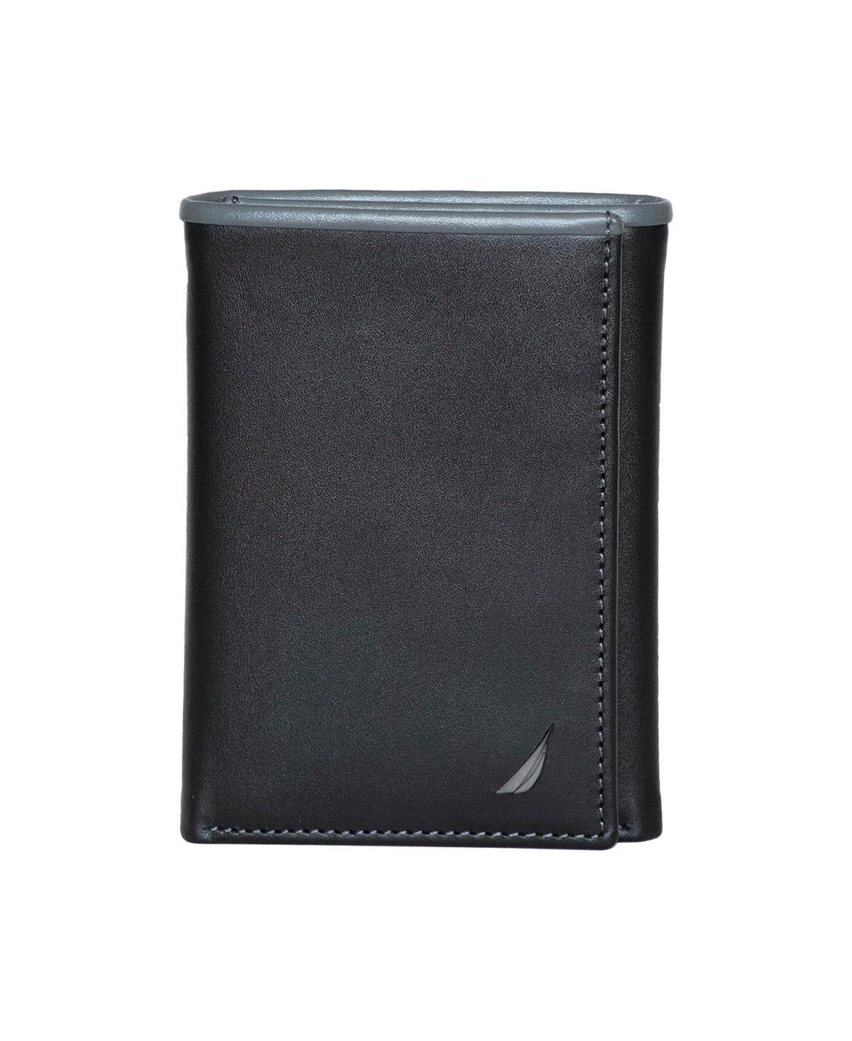 Nautica Mens Pop J Class Trifold Wallet - Black Product Image