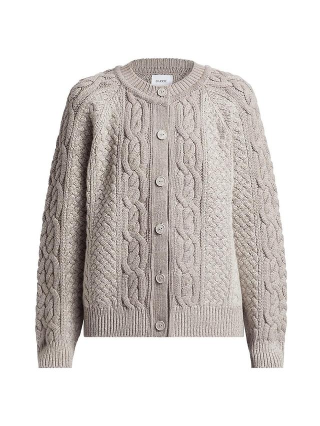 Womens Cashmere Cable-Knit Cardigan Product Image