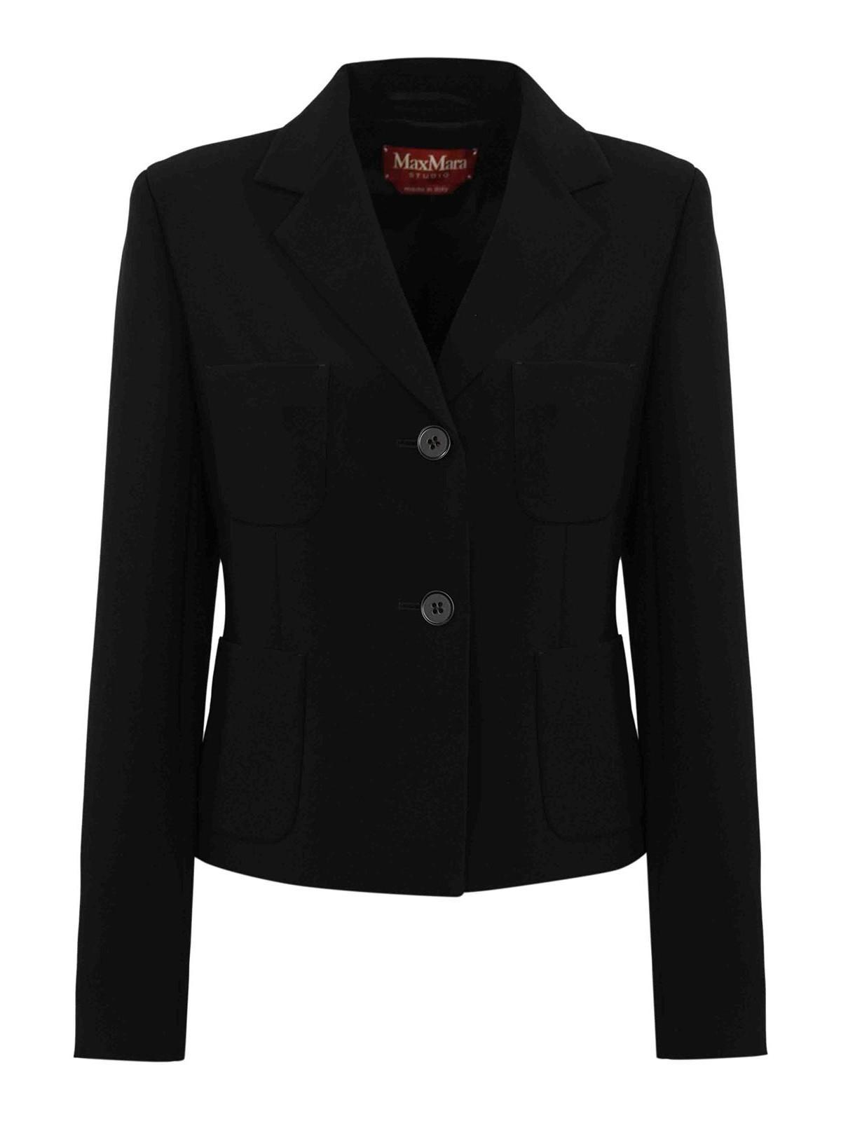 MAX MARA Alpino Cady Jacket In Black Product Image