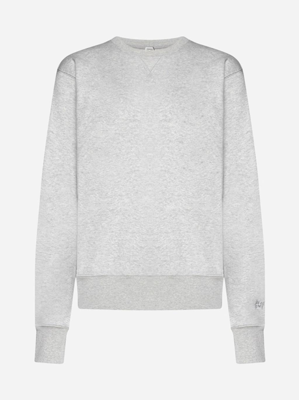 Cotton Crewneck Sweatshirt In 350 Grey Melange Product Image