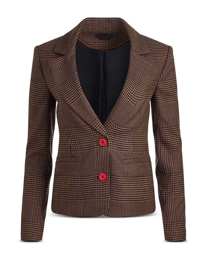 ALICE AND OLIVIA Persol Blazer In Camel/black Product Image