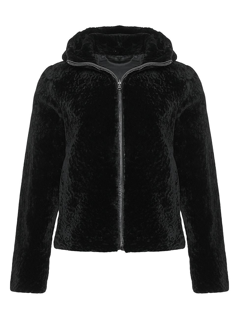 Womens Shearling Lamb Parka Reversible to Taffeta Product Image