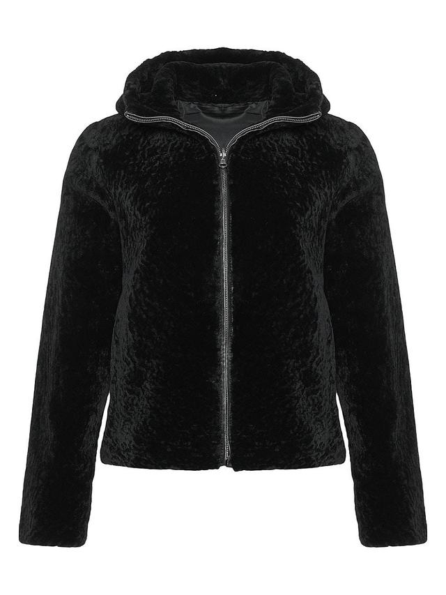 Womens Shearling Lamb Parka Reversible to Taffeta Product Image