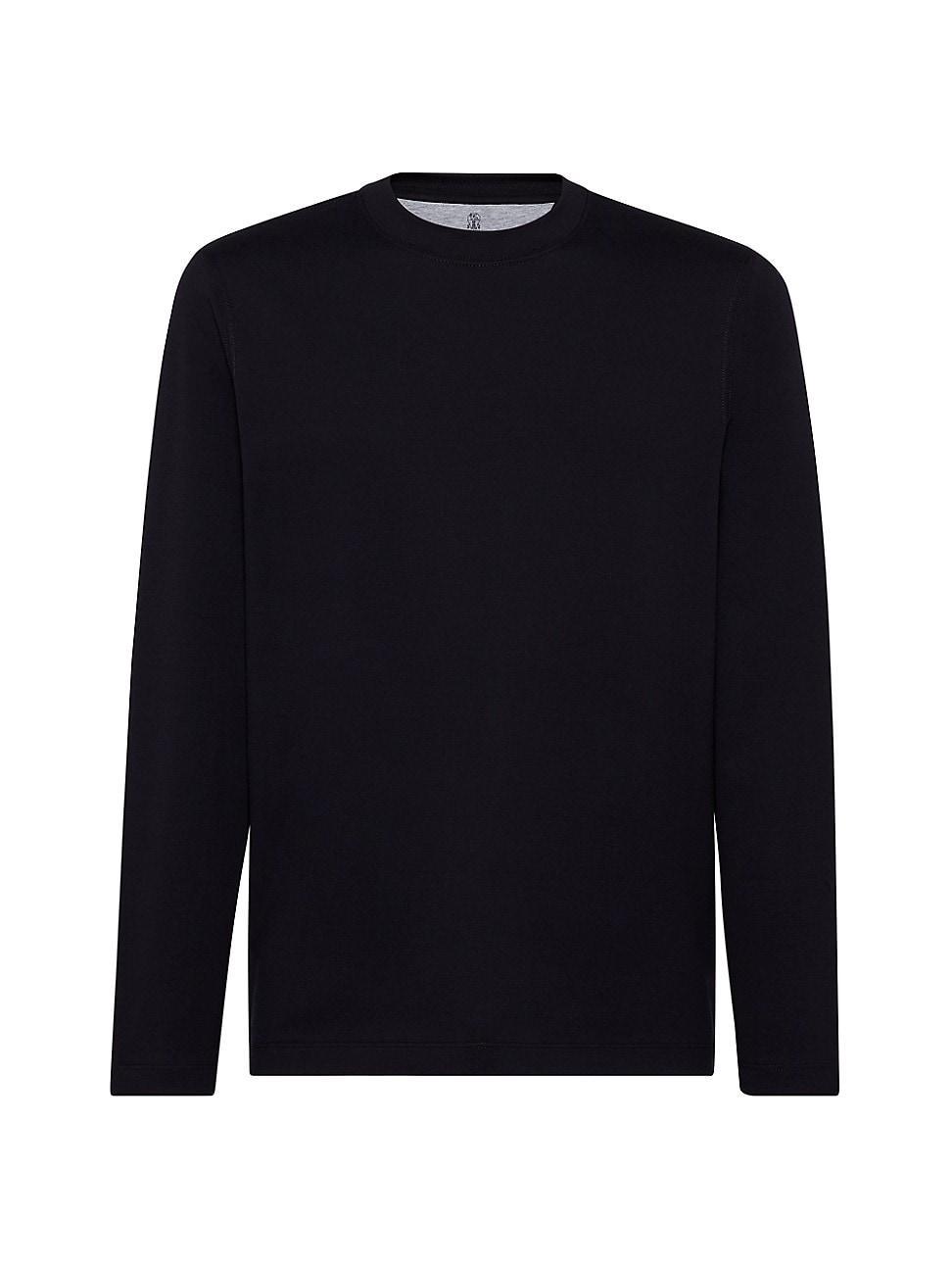 Mens Cotton Jersey Long Sleeve Crew Neck T-Shirt Product Image