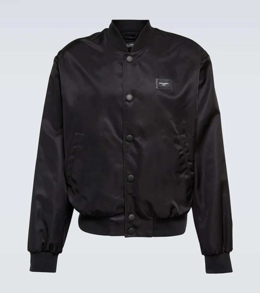 Technical Fabric Jacket With Logo Patch Application In Black Product Image