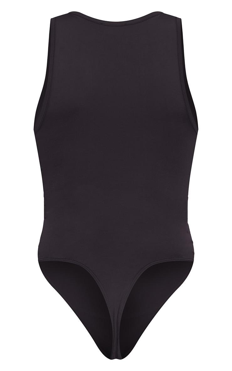 Basic Black Slinky Racer Bodysuit Product Image