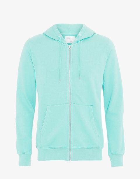 Classic Organic Zip Hood - Light Aqua Product Image