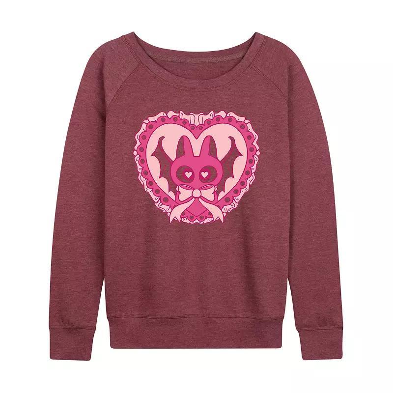 Womens Bat Cat Coquette Pullover Grey Dark Red Product Image