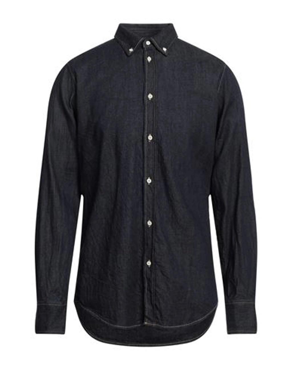 DSQUARED2 Man Denim Shirt Blue Size 44 Cotton, Hemp Product Image