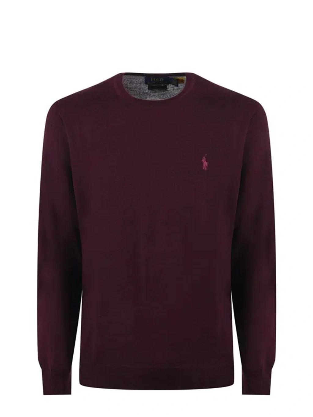 POLO RALPH LAUREN Crew-neck Wool Sweater In Red Product Image