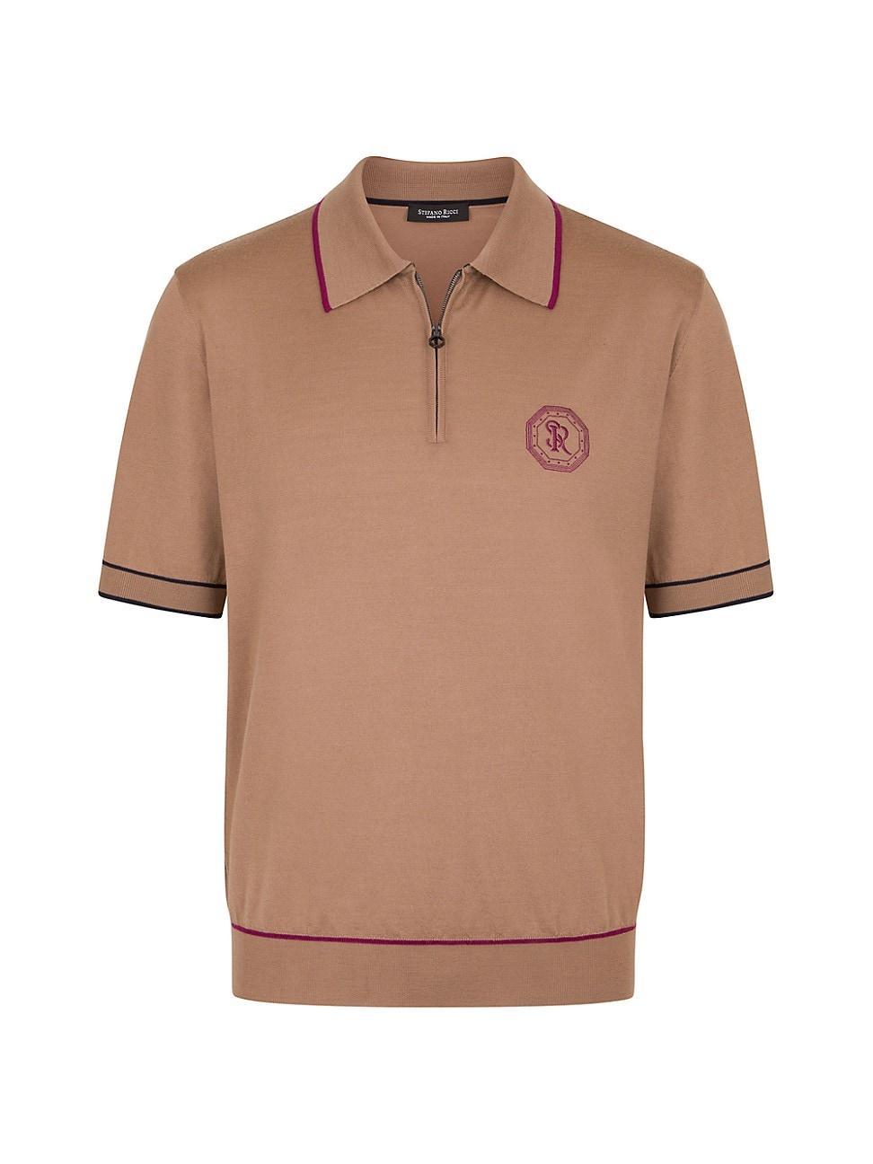 Mens Zip Polo Shirt Product Image