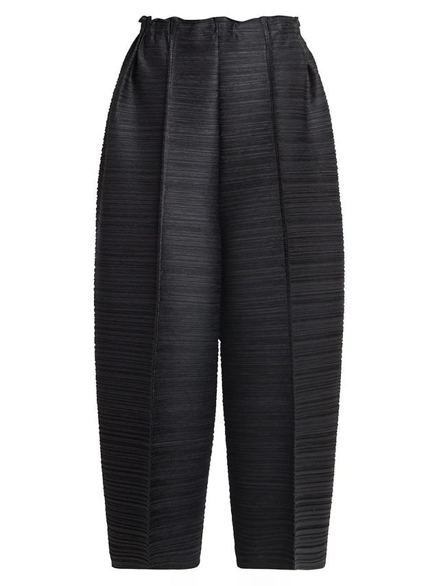 Pleats Please Issey Miyake Thicker Bounce Pleated Wide Leg Crop Pants Product Image