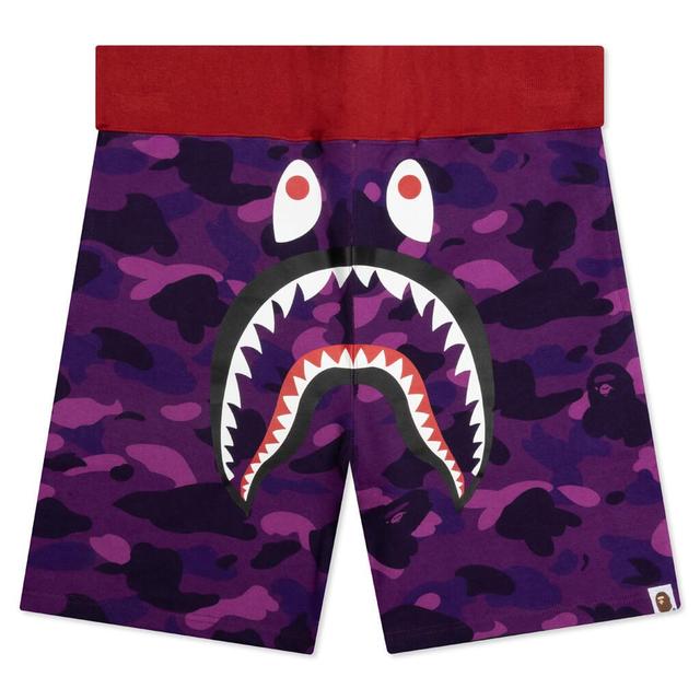 Crazy Camo Shark Sweat Shorts - Purple Male Product Image