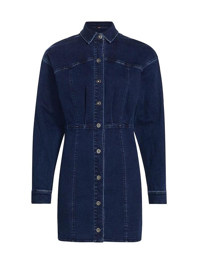 Free People Amber Denim Dress in Blue. Product Image