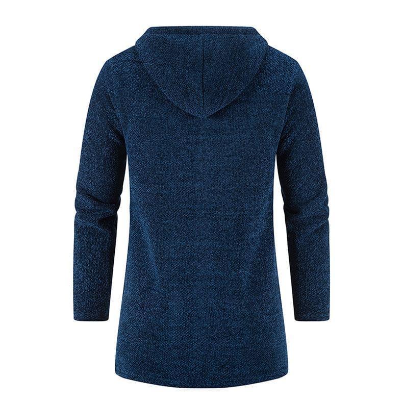 Hooded Knit Zip-Up Jacket Product Image