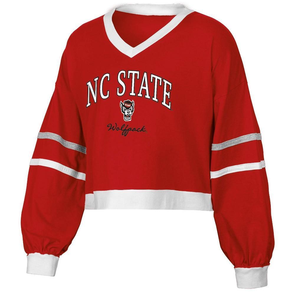 NCAA NC State Wolfpack Womens Long Sleeve V-Neck T-Shirt Product Image