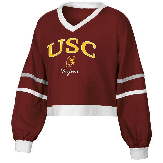 NCAA USC Trojans Womens Long Sleeve V-Neck T-Shirt Product Image